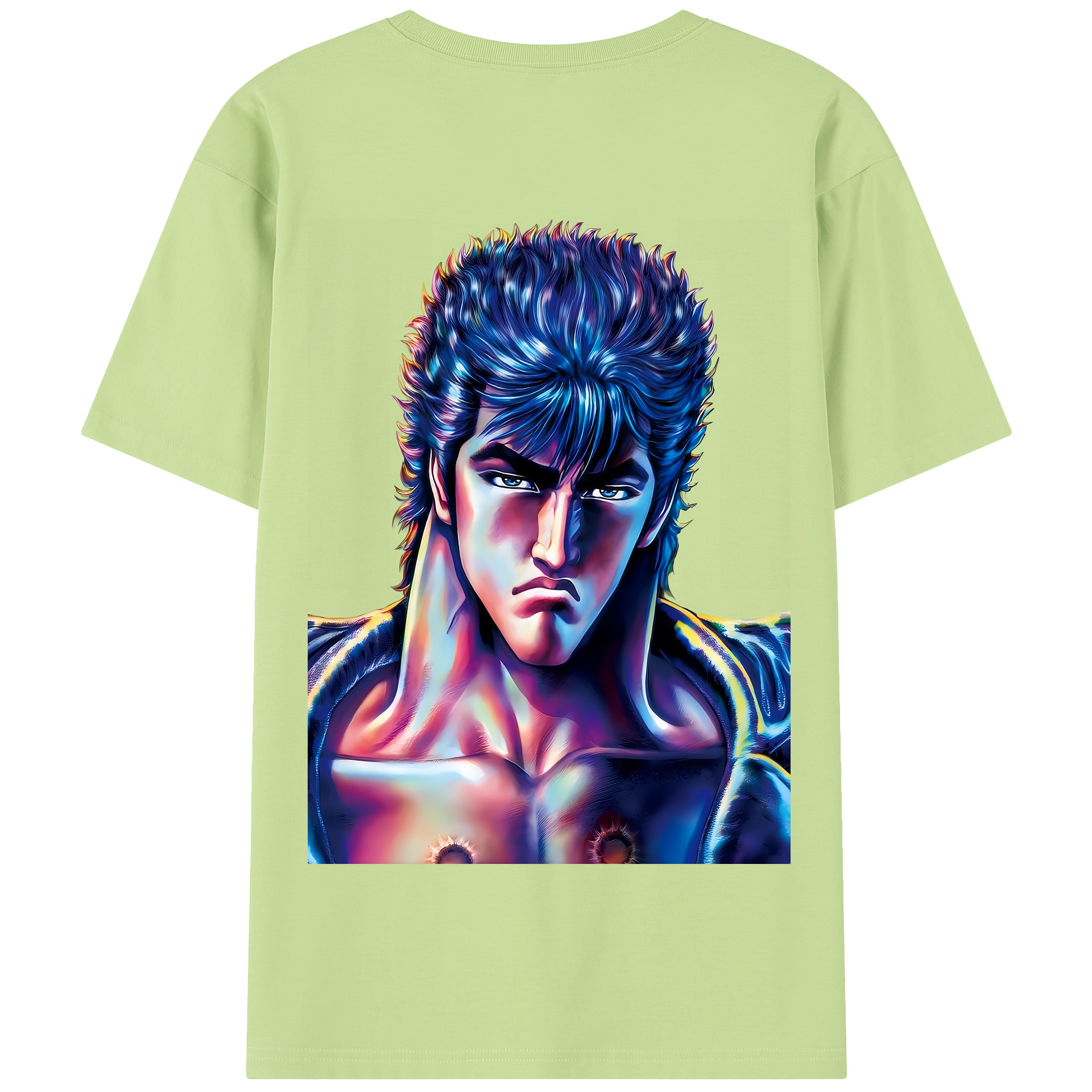 北斗の拳 Fist of the North Star 綿100％半袖Tシャツ（背面プリント）